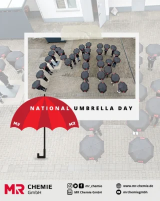 We at MR Chemie are celebrating the National Umbrella Day in style and as a team! 🌂 With our new MR umbrellas, we stand together - whether it's raining or the sun is shining.
___________________

Wir bei MR Chemie feiern den Tag des Regenschirmes stylisch und im Team! 🌂 Mit unseren neuen MR-Schirmen stehen wir zusammen – egal, ob es regnet oder die Sonne scheint! 

#nationalumbrelladay #mrfamily #teamspirit #staydrywithstyle