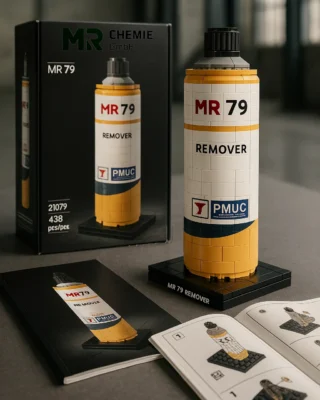 MR 79® – as a brick model?
MR® 79, our solvent-based cleaner used for surface preparation and cleaning in penetrant testing.

But what if our MR® 79 became a collectible?
This virtual model was created entirely from interlocking bricks – including packaging and instruction booklet.

🧱 What do you think: Would you buy this as a model kit?
__________

MR® 79 – als Klemmbaustein-Modell?
Der MR® 79 ist unser lösemittelhaltiger Reiniger zur Oberflächenvorbereitung und Reinigung bei der Eindringprüfung.

Aber was wäre, wenn unser MR® 79 zum Sammlerstück würde?
Dieses Modell wurde vollständig digital mit Klemmbausteinen gestaltet – inklusive Verpackung und Anleitung.

🧱 Eure Meinung: Würdet ihr dieses Set kaufen wollen?

#mr79 #mrchemie #nondestructivetesting #brickmodel #surfacecleaning #technicaldesign